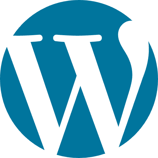 Logo rappresentante WordPress, utile per lo sviluppo di siti web mediante CMS.